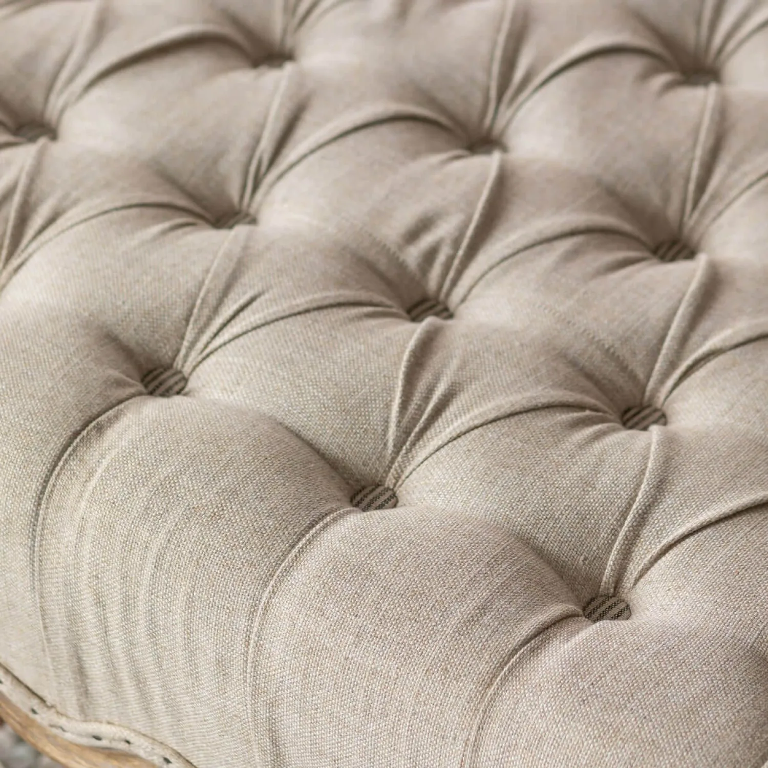 Graham & Green Aalis Natural Linen Ottoman