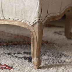 Graham & Green Aalis Natural Linen Ottoman