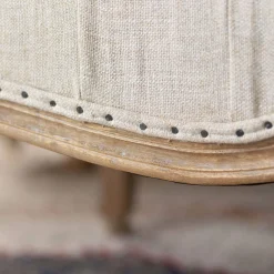 Graham & Green Aalis Natural Linen Ottoman