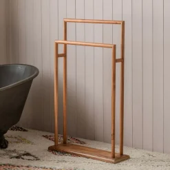 Graham & Green Acacia Wooden Towel Stand