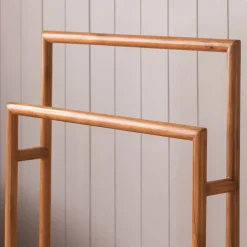 Graham & Green Acacia Wooden Towel Stand