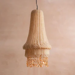 Graham & Green Adara Peach Beaded Pendant Light