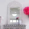 Graham & Green Adriana White Mother of Pearl Mirror