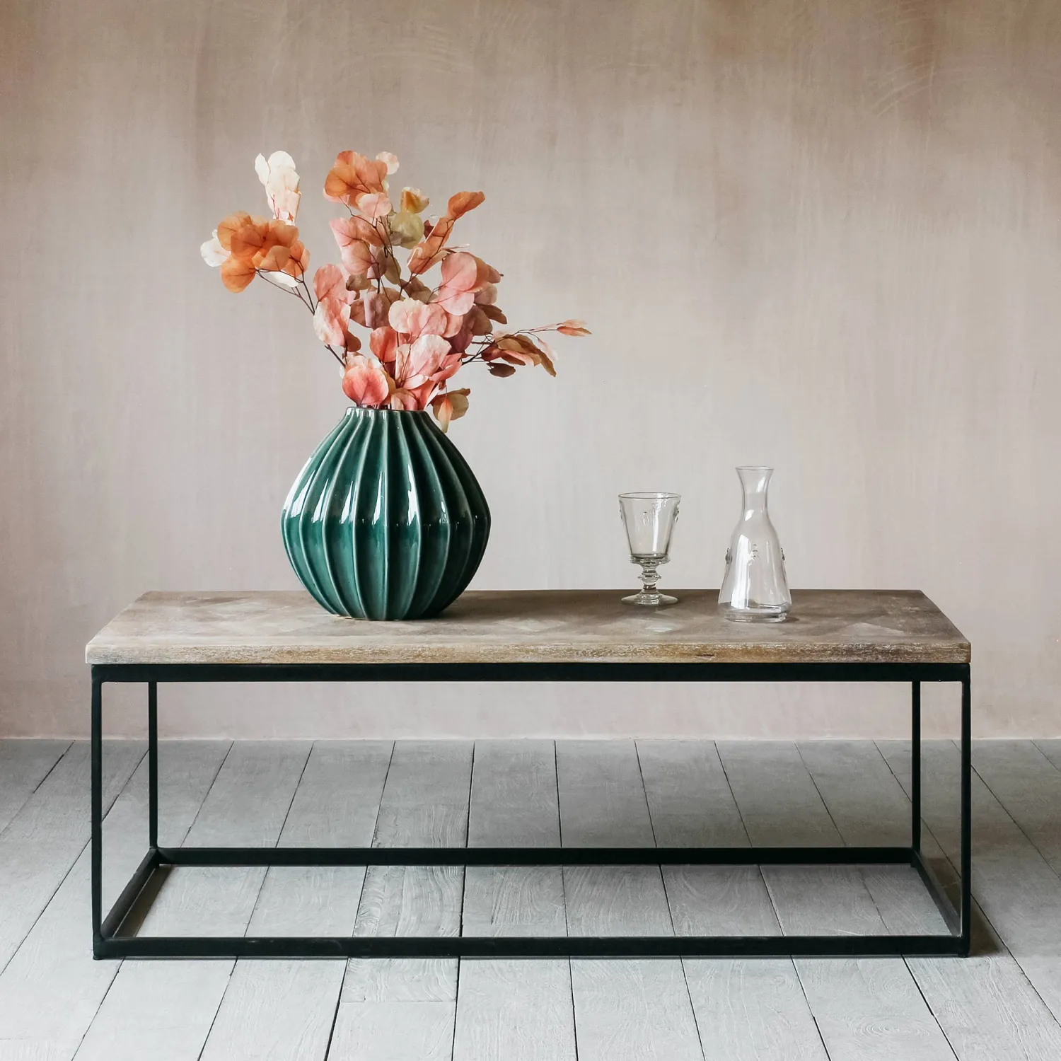 Graham & Green Albie Iron and Wood Coffee Table