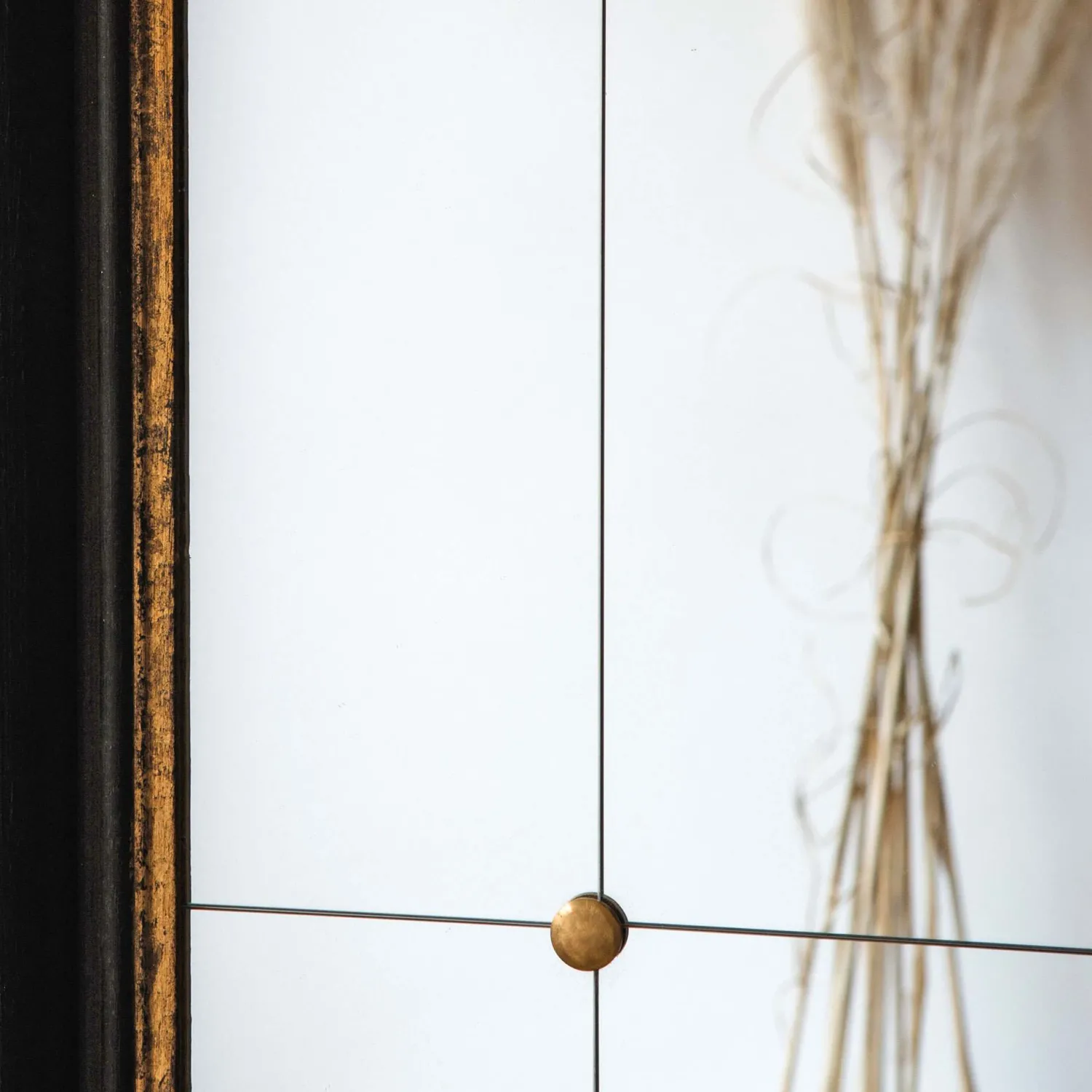 Graham & Green Alexander Black and Gold Rustic Portrait Mirror