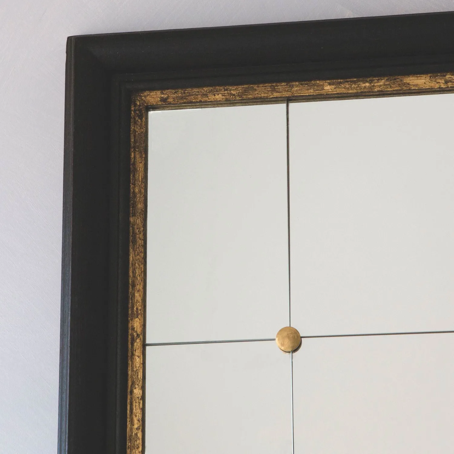 Graham & Green Alexander Black and Gold Rustic Portrait Mirror