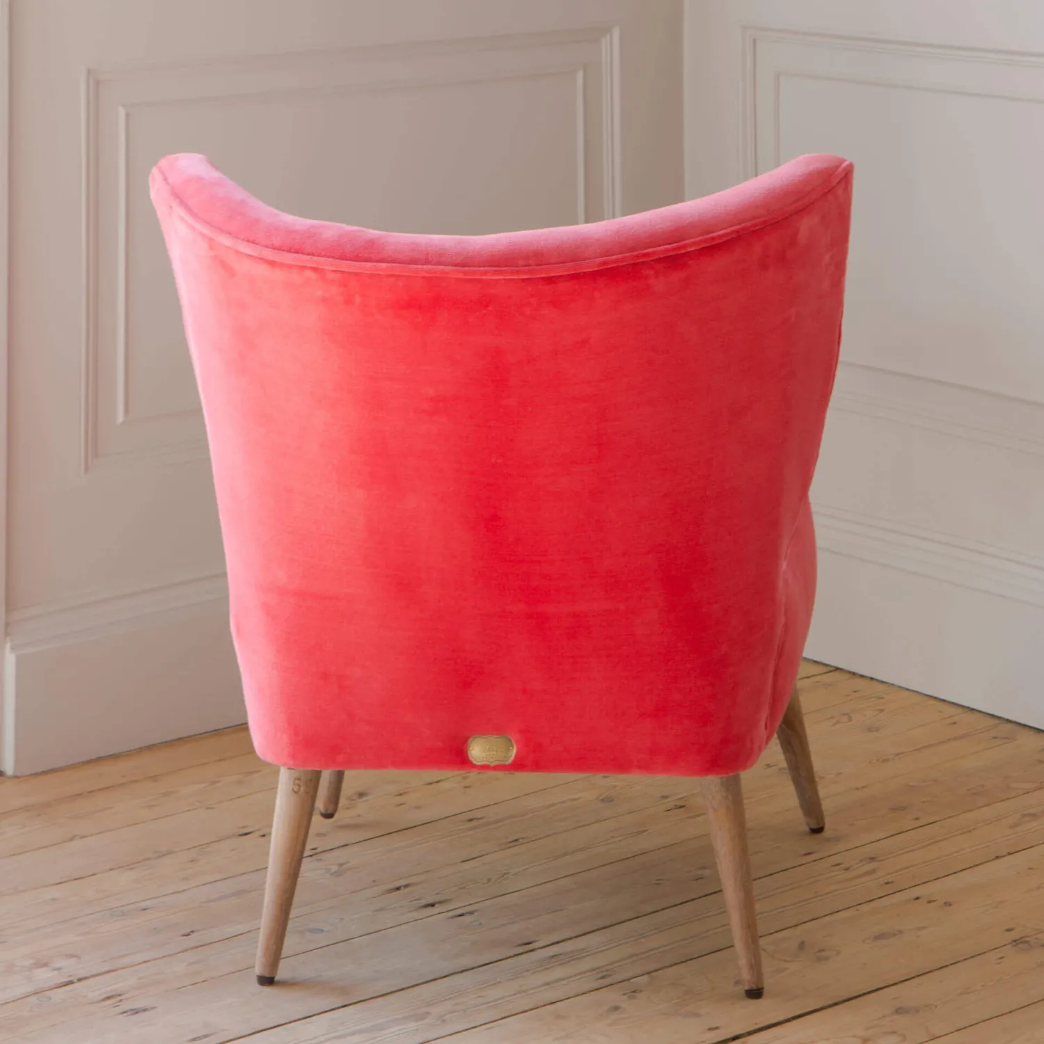 Graham & Green Alpana Coral Velvet Cocktail Chair