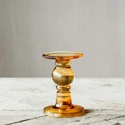 Graham & Green Amber Glass Candle Holders