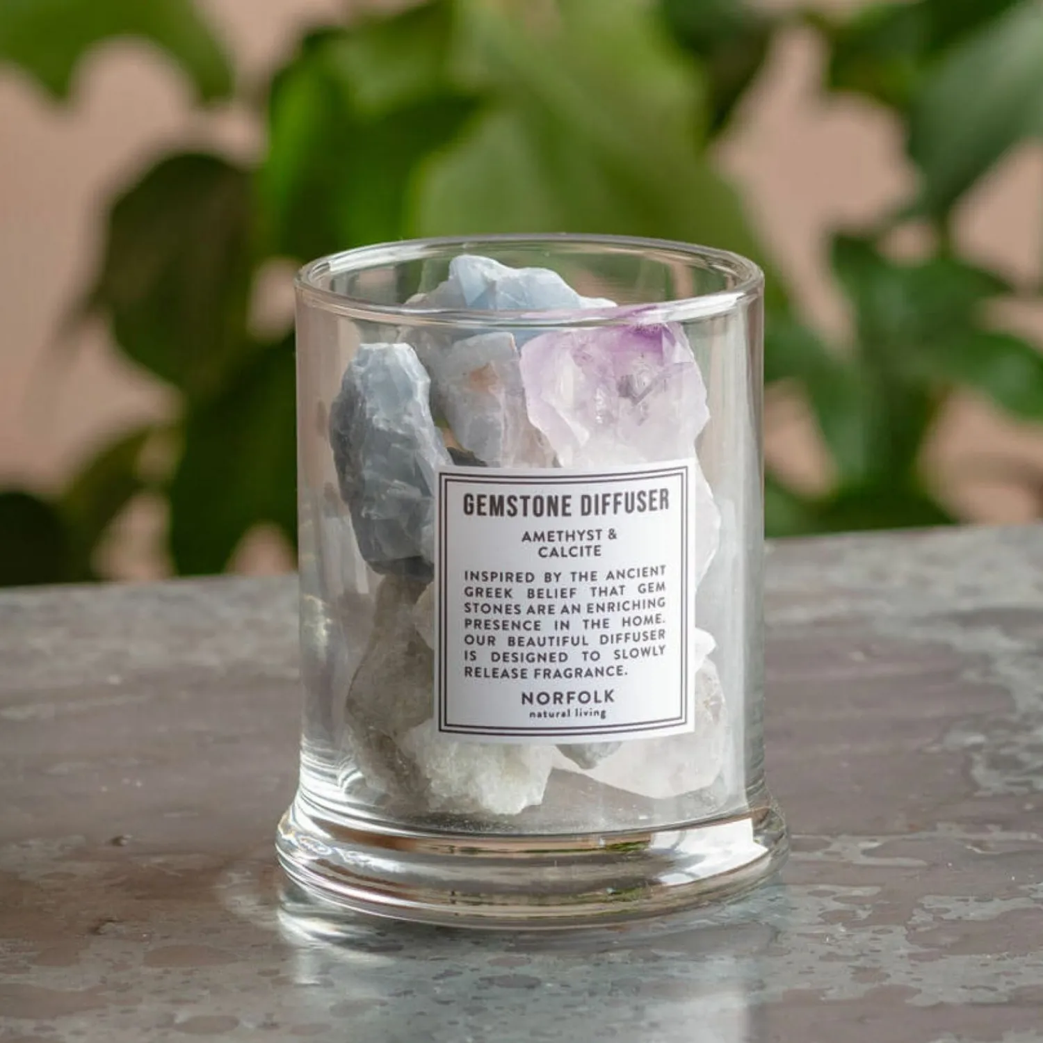 Graham & Green Amethyst and Calcite Gemstone Diffuser Votive