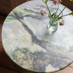 Graham & Green Anderson Marble and Black Mango Wood Side Table