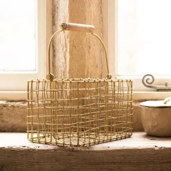 Graham & Green Antique Brass Cutlery Holder