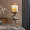 Graham & Green Antique Brass Flamingo Candle Holder