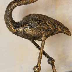 Graham & Green Antique Brass Flamingo Candle Holder