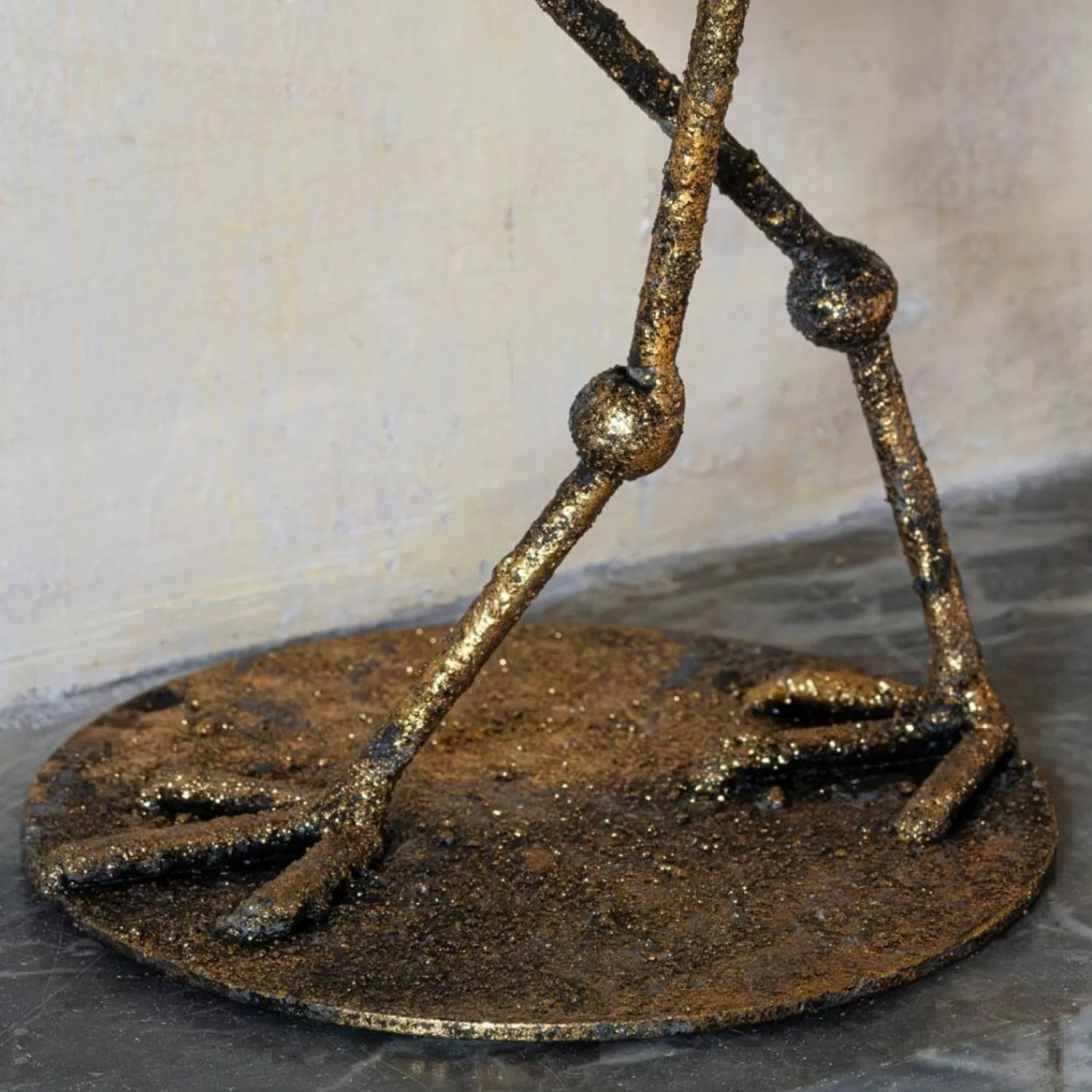 Graham & Green Antique Brass Flamingo Candle Holder