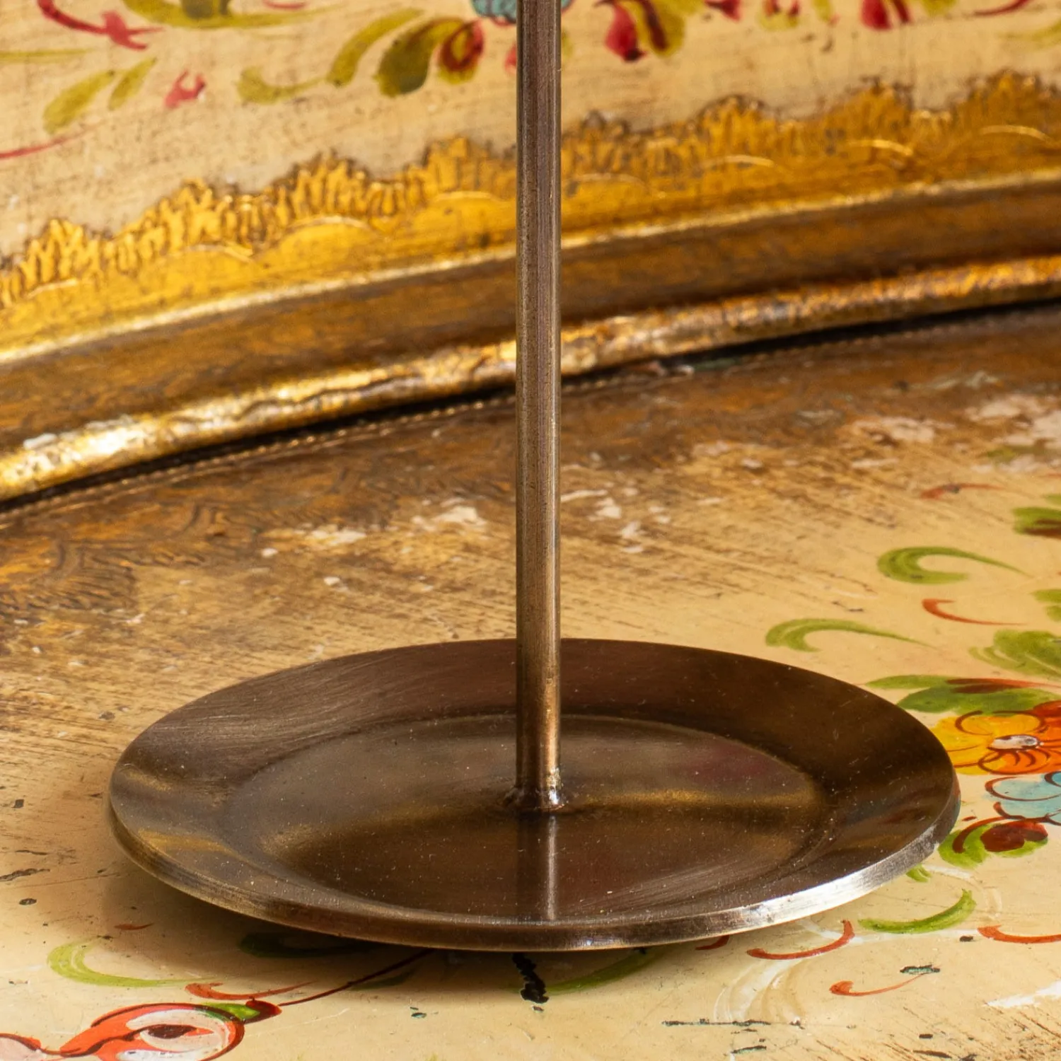 Graham & Green Antique Brass Tall Candle Holder