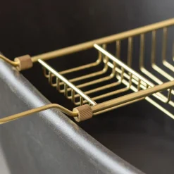 Graham & Green Antique Gold Over the Bath Tub Caddy