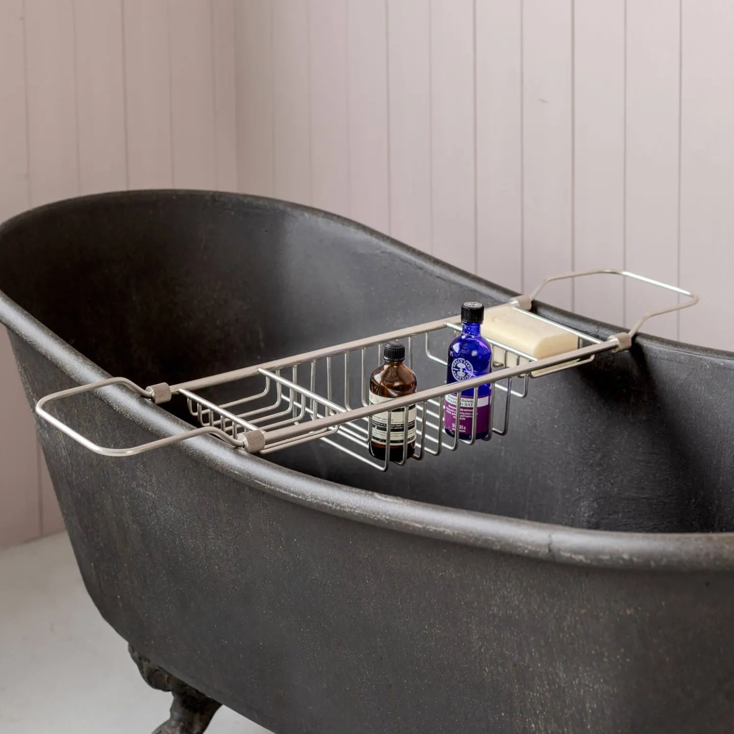 Graham & Green Antique Silver Over the Bath Tub Caddy