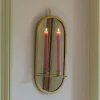 Graham & Green Antiqued Brass Mirror Candle Holder