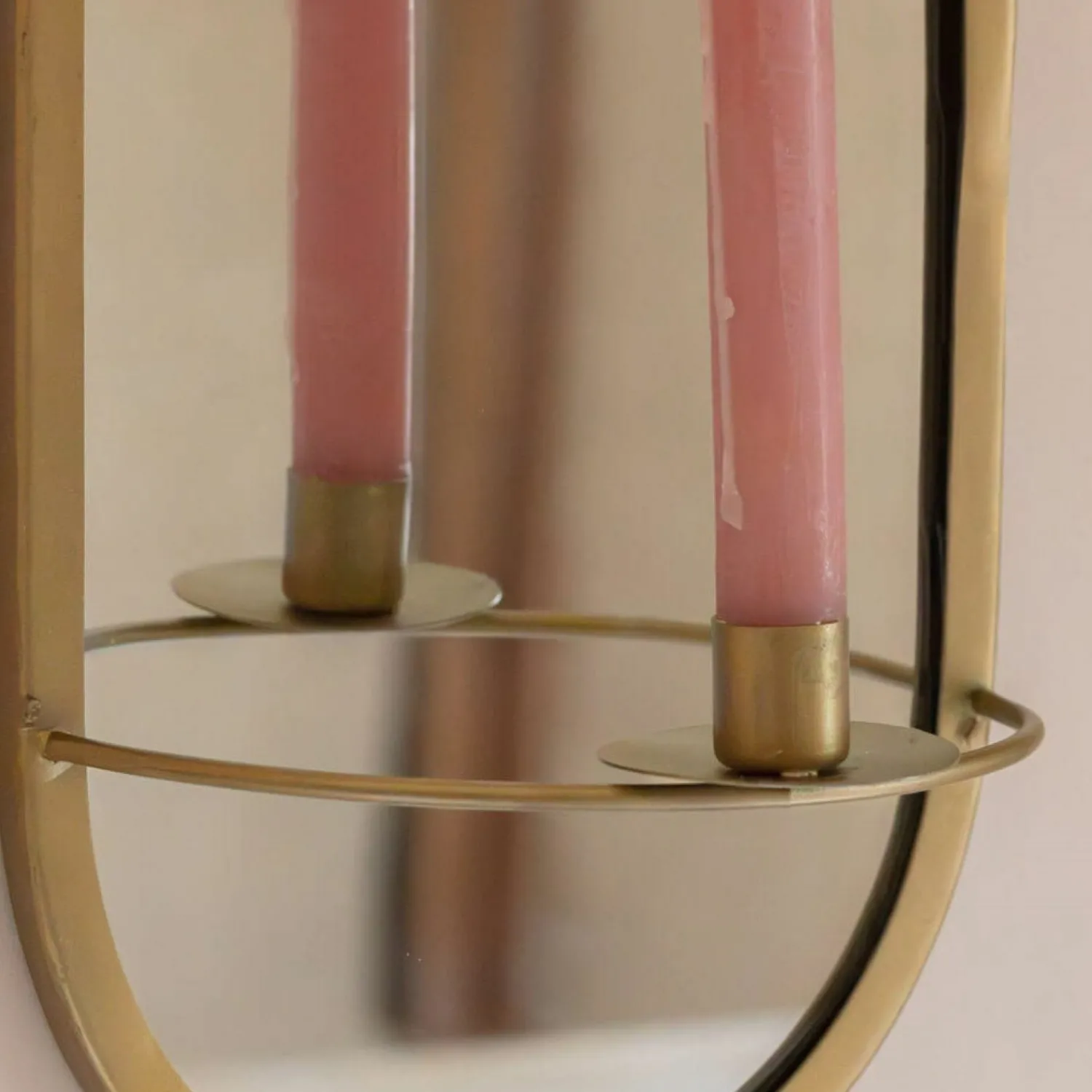Graham & Green Antiqued Brass Mirror Candle Holder