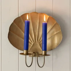 Graham & Green Antiqued Brass Shell Wall Sconce