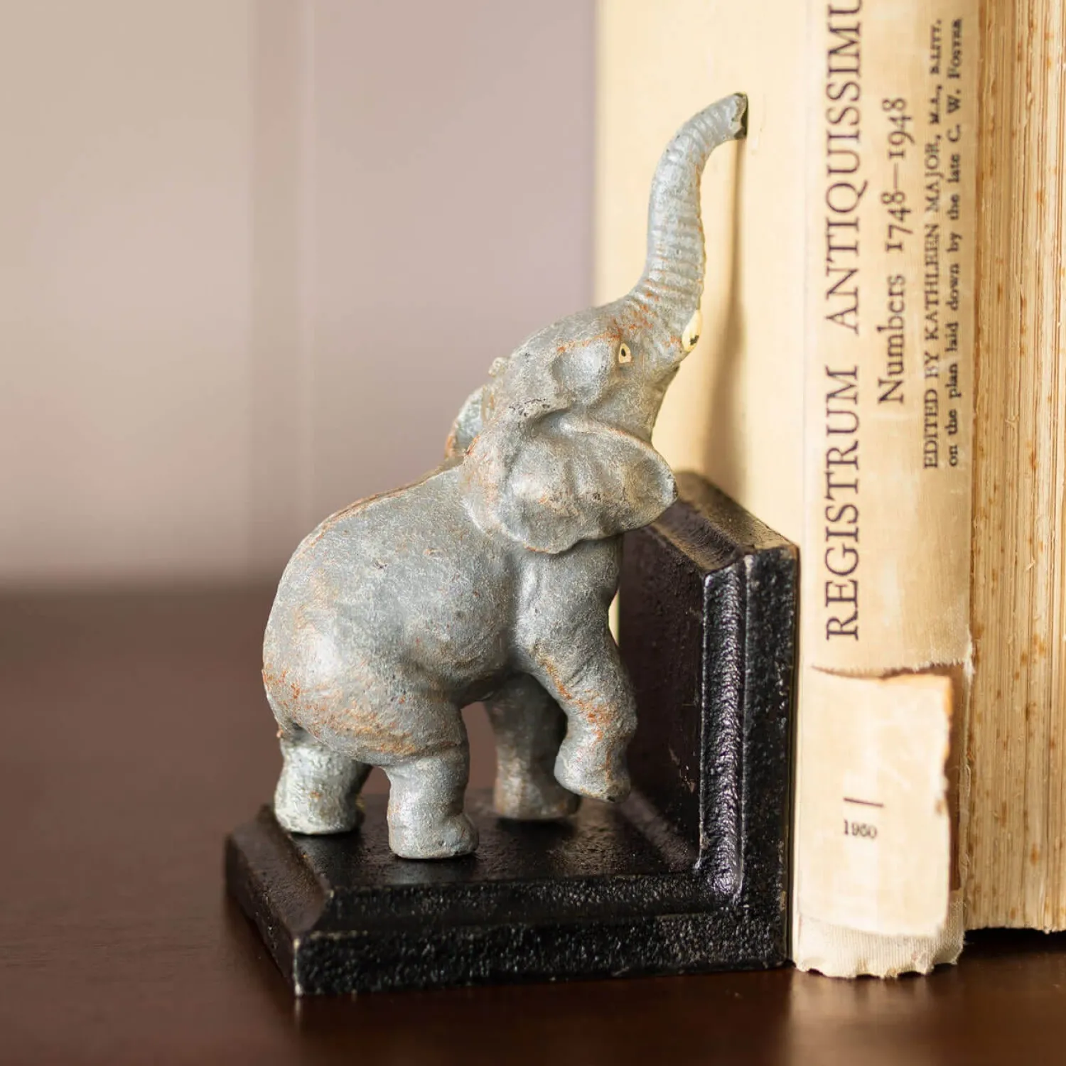 Graham & Green Antiqued Cast Iron Elephant Bookends