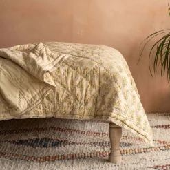Graham & Green Antiqued Floral Block Printed Quilts