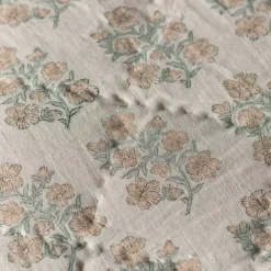 Graham & Green Antiqued Floral Block Printed Quilts