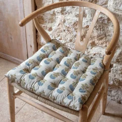 Graham & Green Antiqued Floral Block Printed Seat Pads