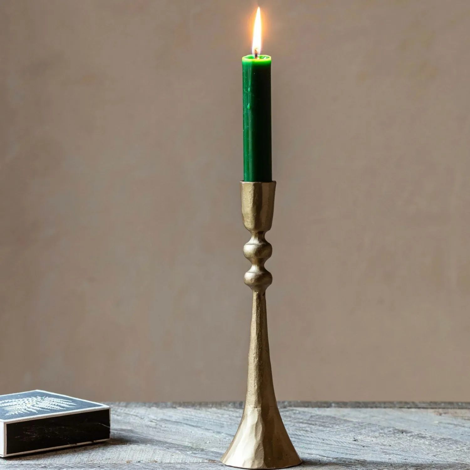 Graham & Green Antiqued Gold Fluted Ball Candle Holder