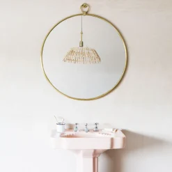 Graham & Green Antiqued Gold Pendant Mirrors