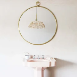 Graham & Green Antiqued Gold Pendant Mirrors