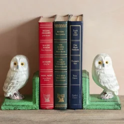 Graham & Green Antiqued Owl Bookends