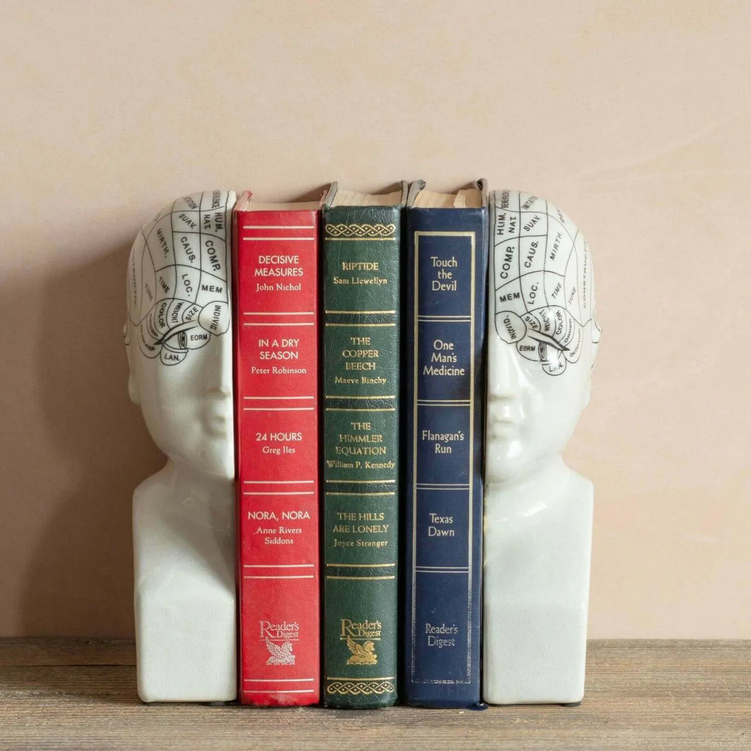 Graham & Green Antiqued Phrenology Head Bookends