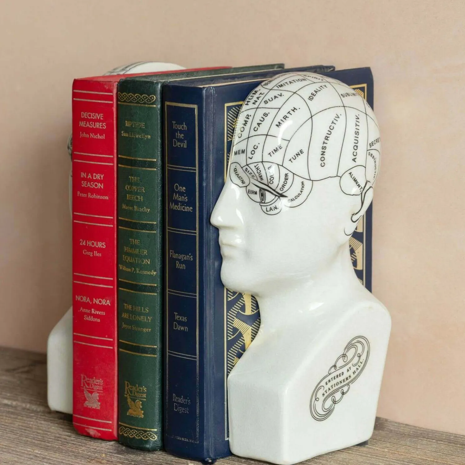 Graham & Green Antiqued Phrenology Head Bookends