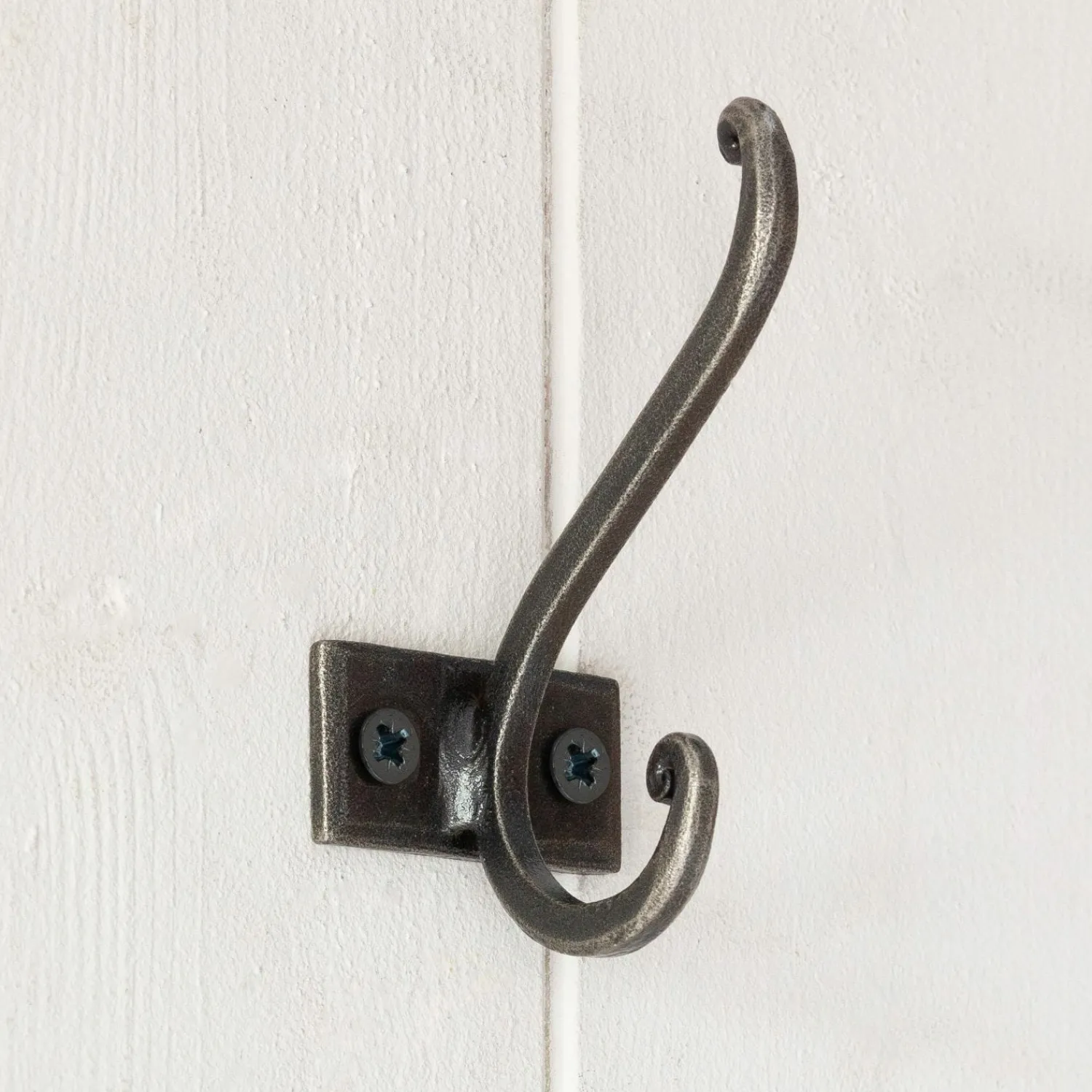 Graham & Green Antiqued Silver Iron Double Wall Hook
