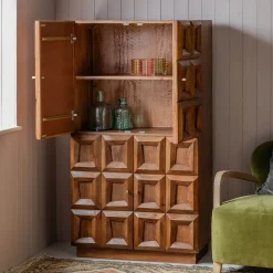 Graham & Green Apsley Tile Four Door Tall Cabinet