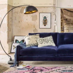 Graham & Green Arc Black Metal Floor Lamp