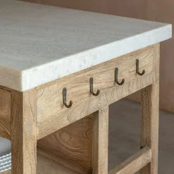Graham & Green Aria Marble Topped Kitchen Breakfast Bar