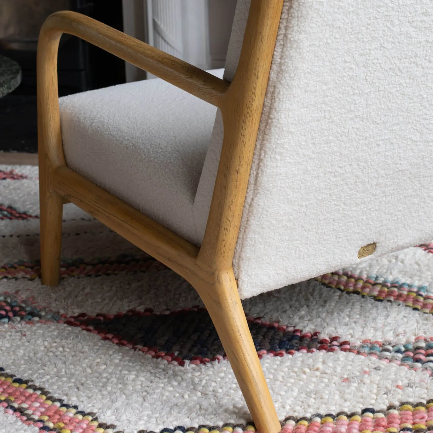 Graham & Green Ashton Chalk Bouclé Armchair