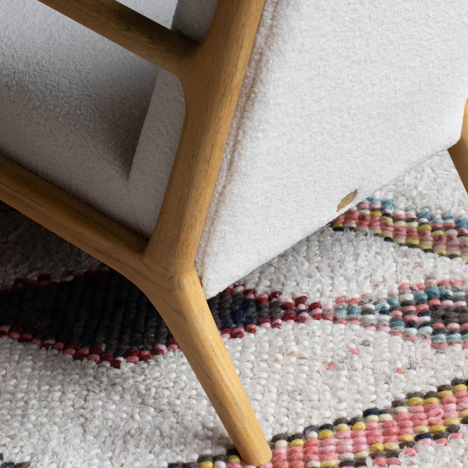 Graham & Green Ashton Chalk Bouclé Armchair