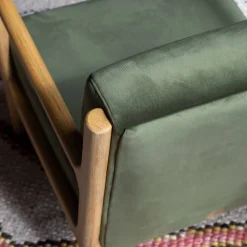 Graham & Green Ashton Moss Green Velvet Armchair