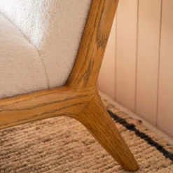 Graham & Green Ashton Two Seater White Bouclé Sofa