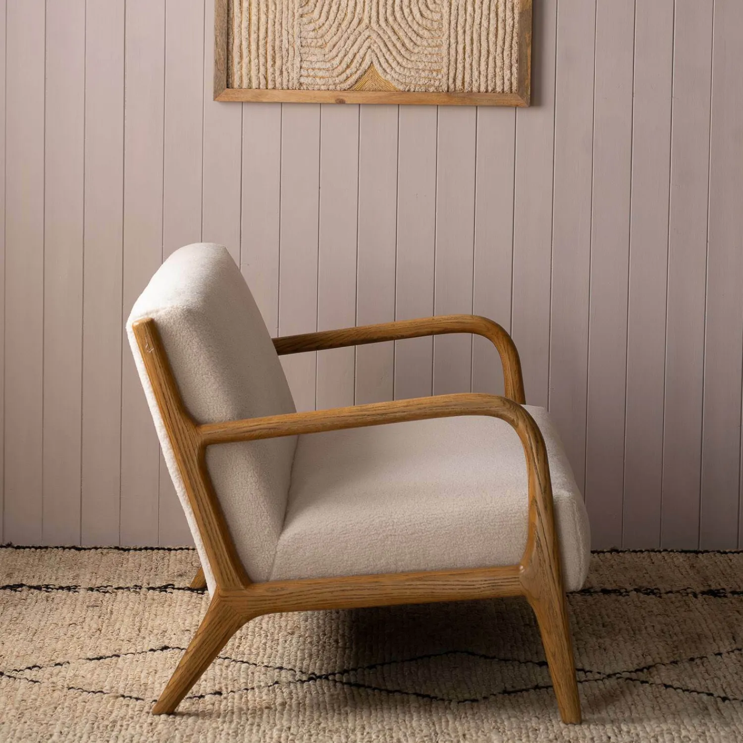 Graham & Green Ashton Two Seater White Bouclé Sofa