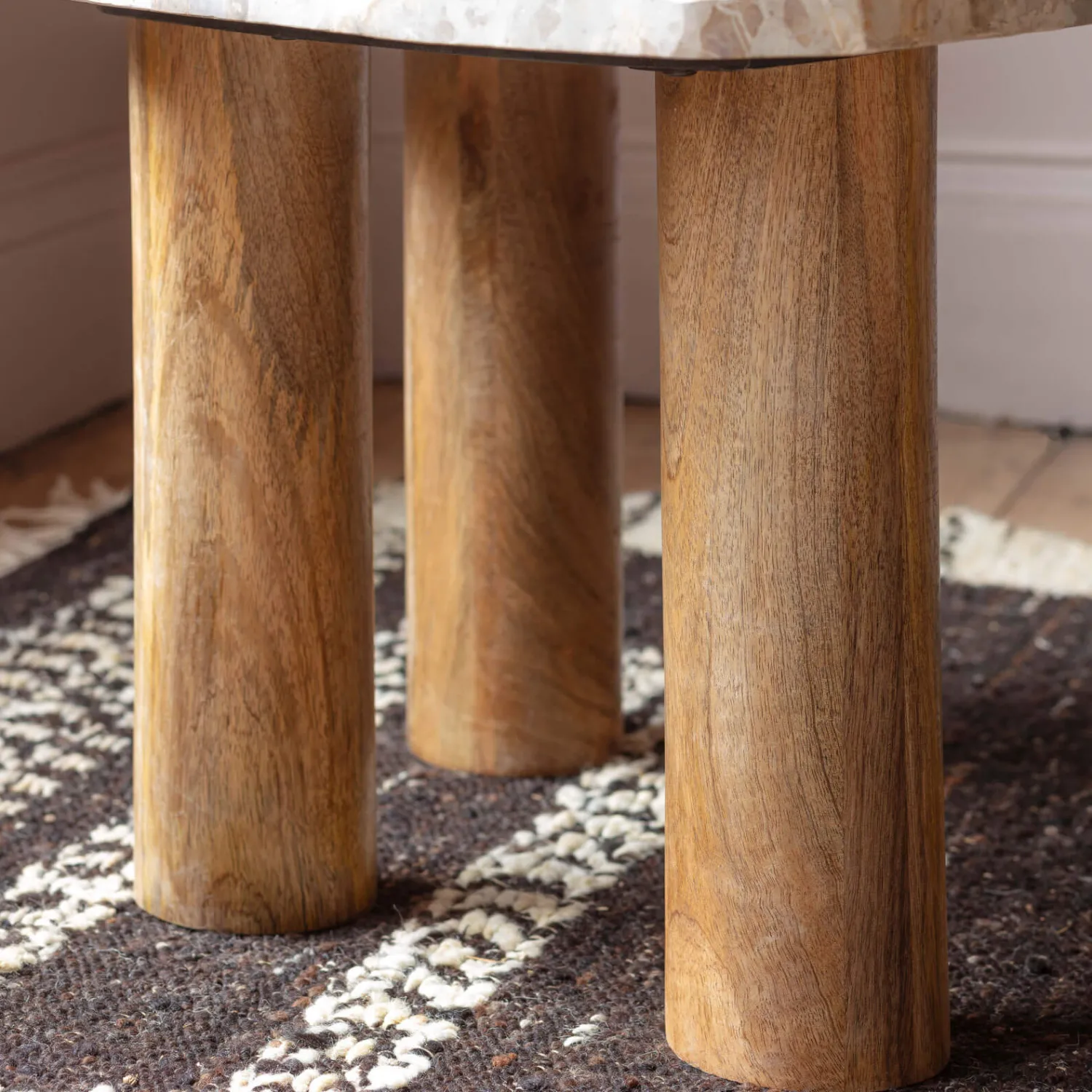Graham & Green Atticus Brown Marble Side Table