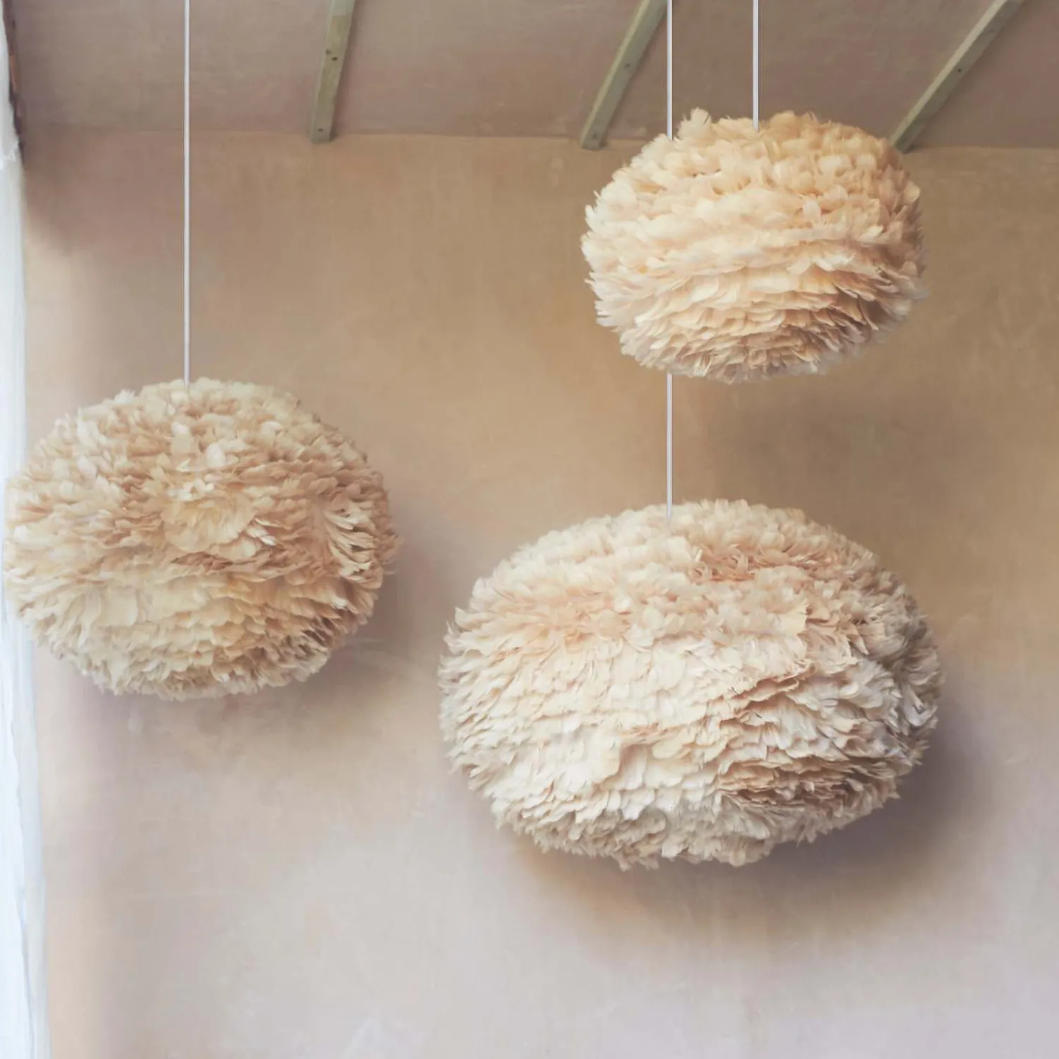 Graham & Green Aurora Brown Feather Pendant Shades