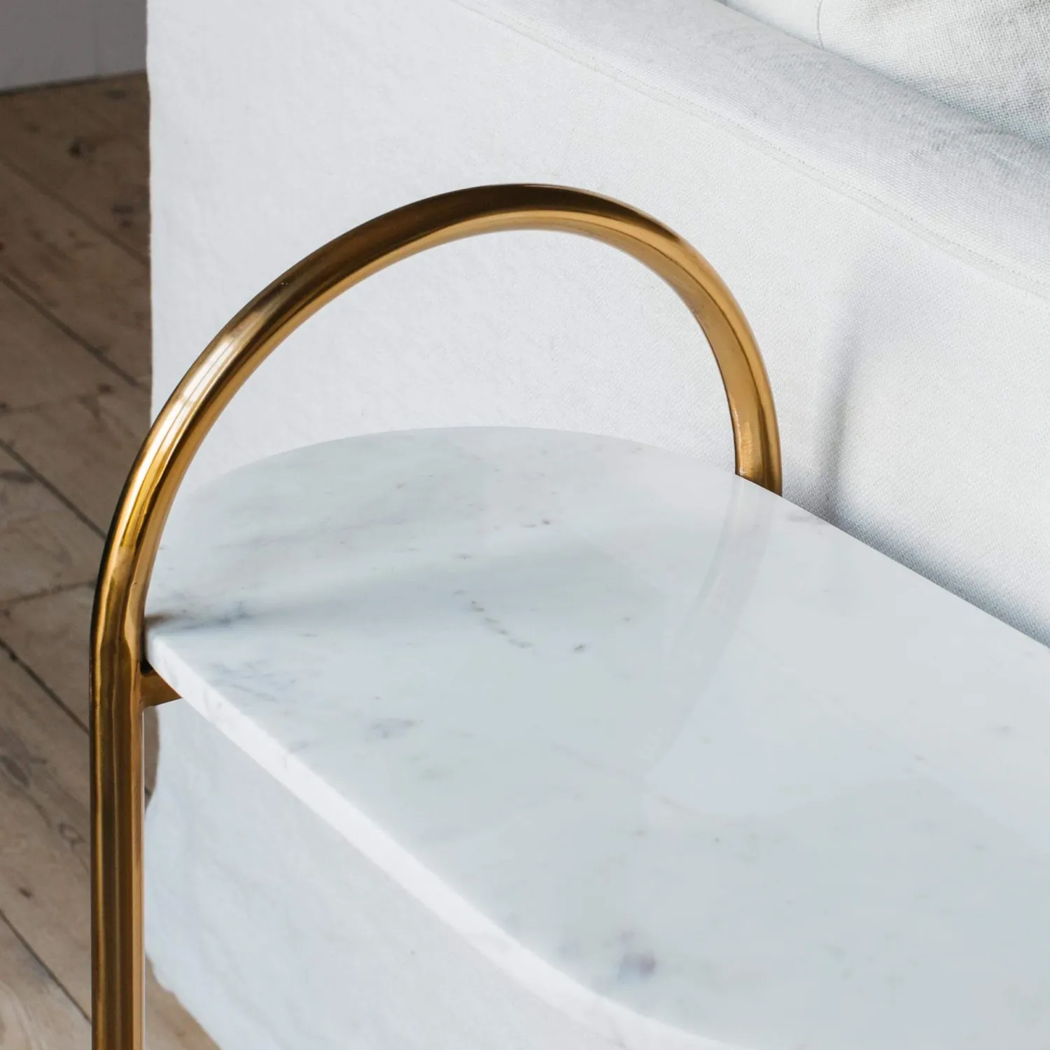 Graham & Green Axton White Marble Side Table