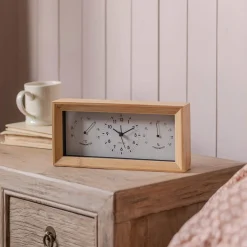 Graham & Green Bamboo Thermometer & Hygrometer Alarm Clock