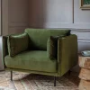 Graham & Green Bayler Moss Green Velvet Armchair