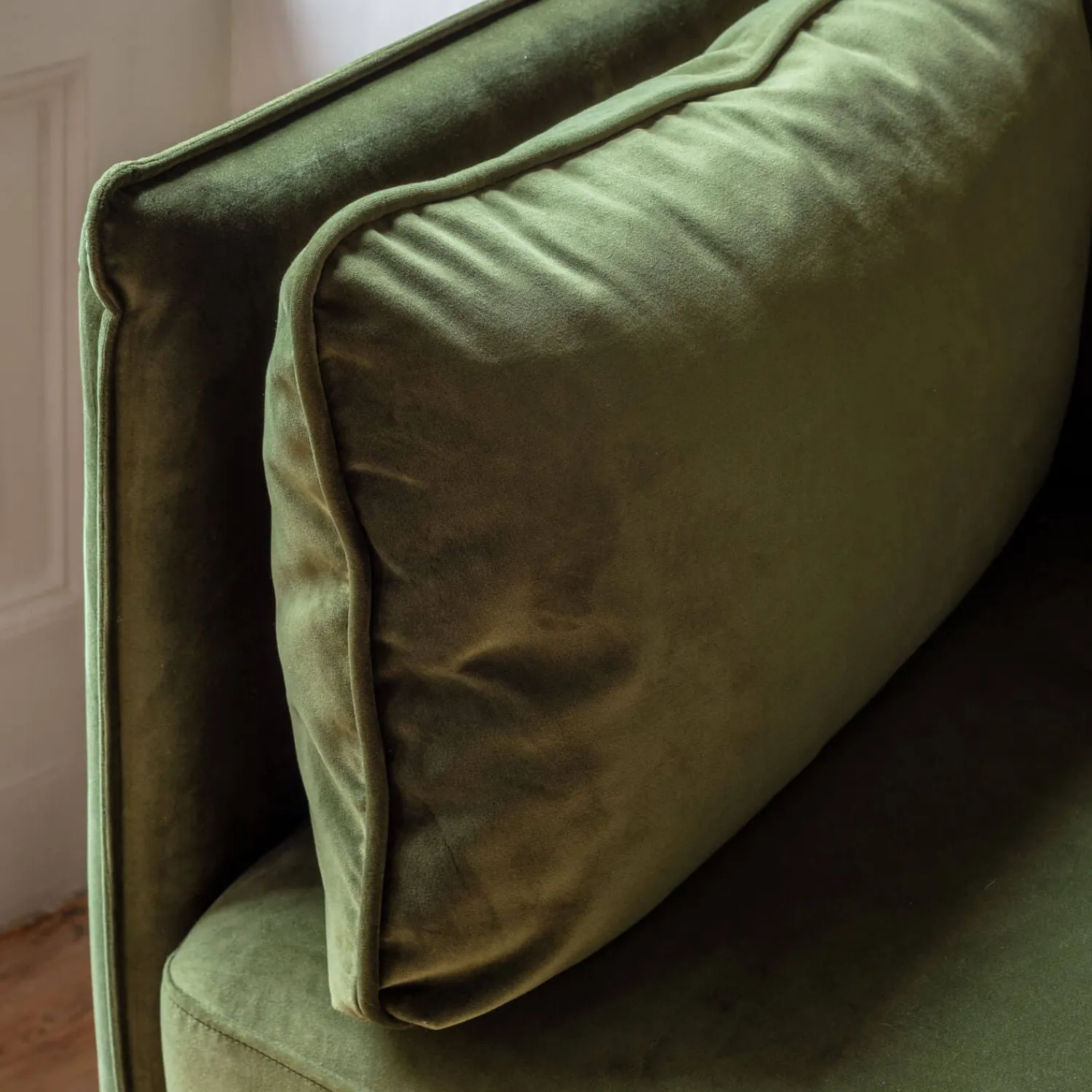Graham & Green Bayler Moss Green Velvet Armchair