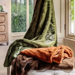 Graham & Green Bear Brown Faux Fur Throw